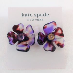 Kate Spade Purple Pedal Pusher Flower Earrings